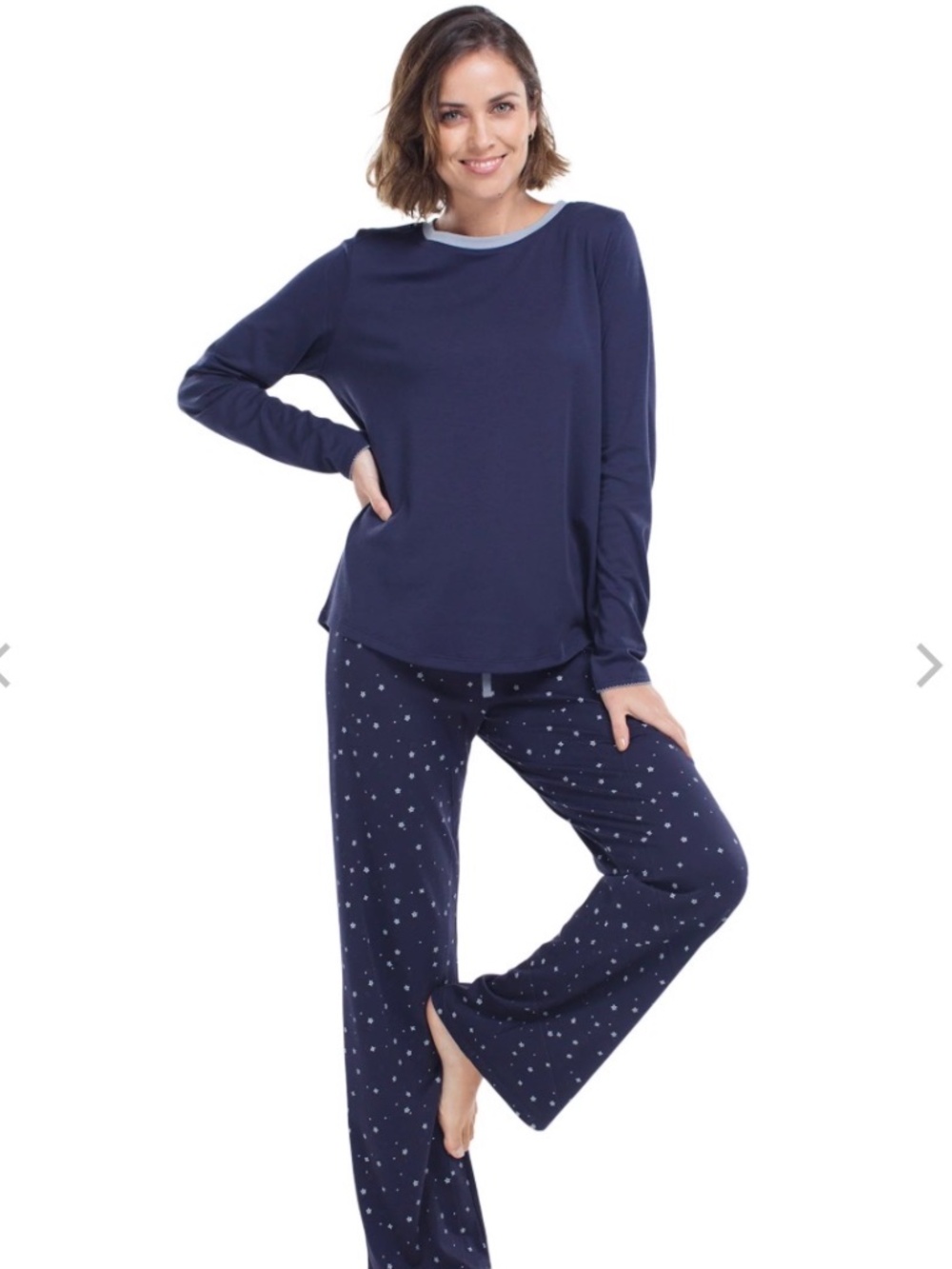 jijamas Women's Pajama Set *The Shooting Stars Navy Blue Cotton XL Tall